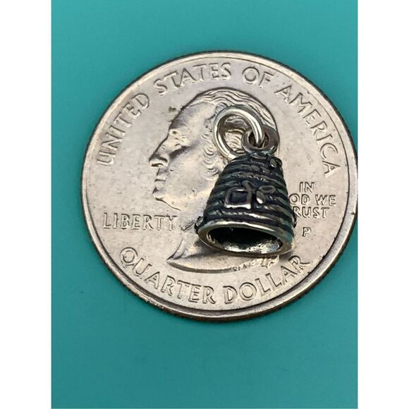 .925 Bee Hive Sterling Silver Jewelry Charm #bees - Picture 2 of 4